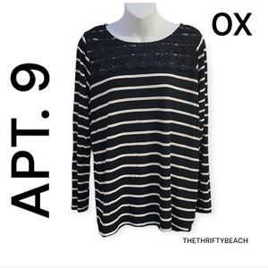 🍍APT. 9 Striped Top with Lace